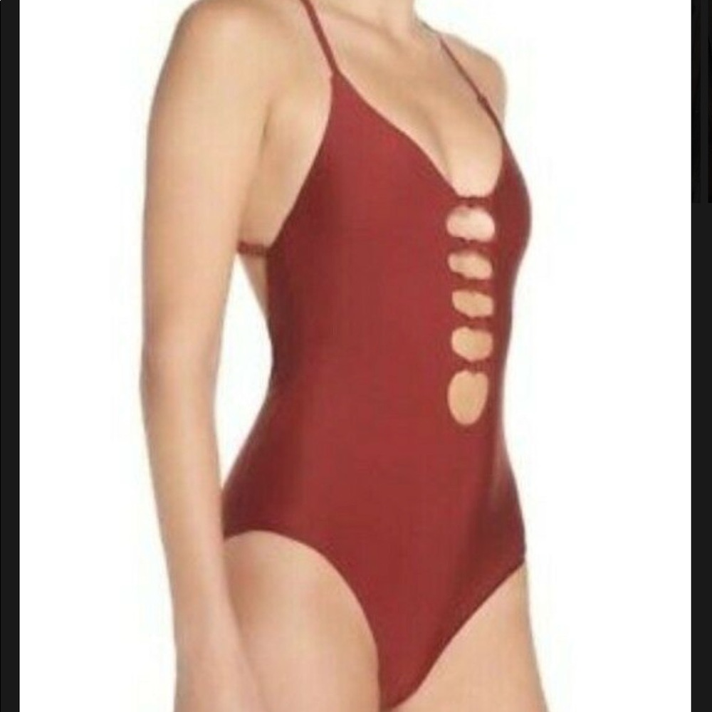 Backless Plunge Brazilian Cut One Piece Swimsuit
